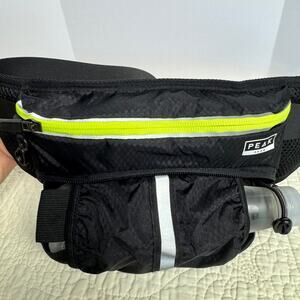 Peak Gear Fanny Pack Waist Bag Black Neon Trim Water Bottle Holder for Walk Hike